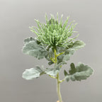 Tige unique d'Eryngium artificiel, 38 cm, en polyester soyeux, idéal pour mariages et décoration intérieure