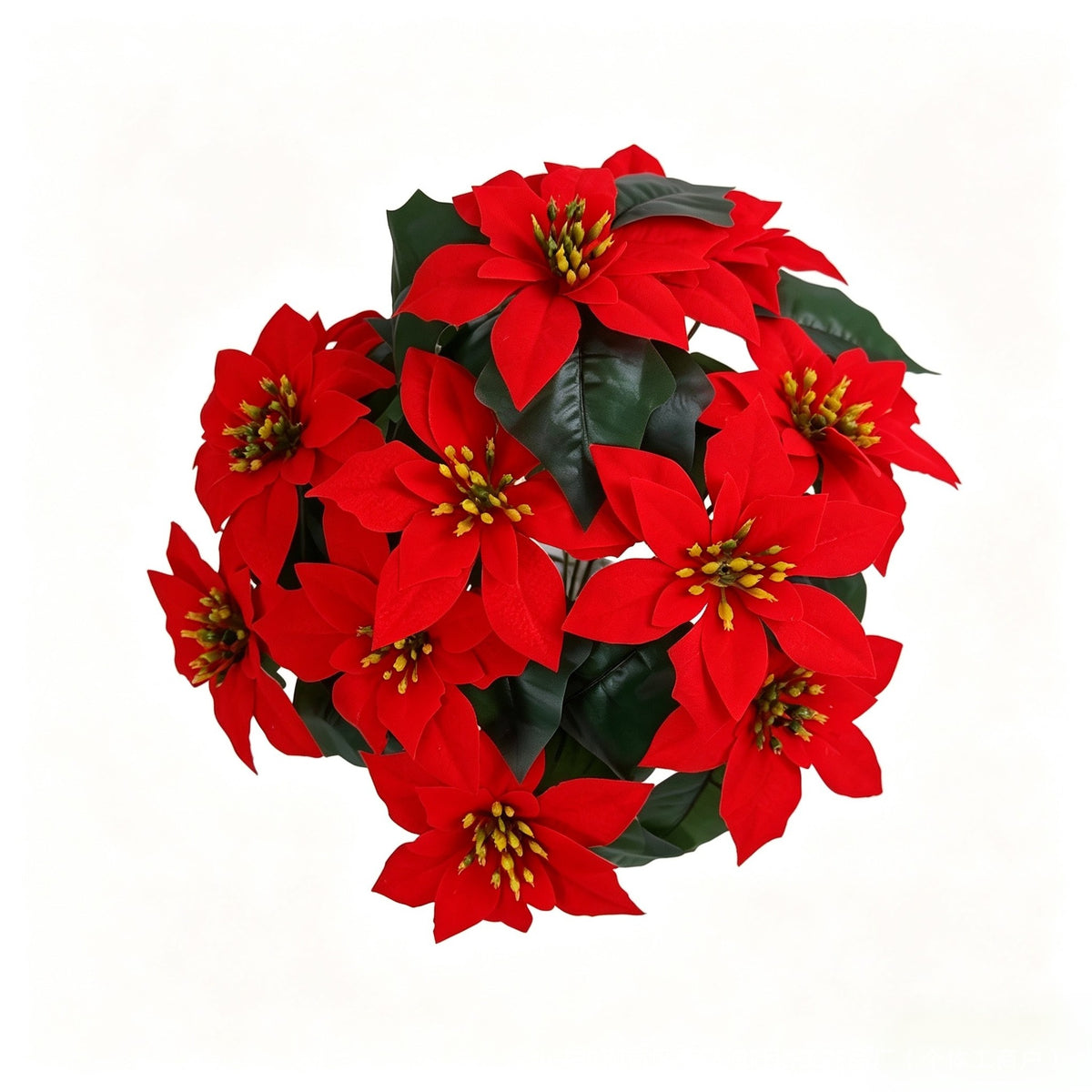 Fleurs artificielles de Poinsettia de Noël, 14 têtes, 50 cm, pour décoration de fêtes et mariages