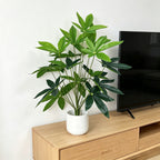 Plante artificielle feuilles de fortune, 18 tiges, 74 cm, décoration intérieure élégante, style rétro français