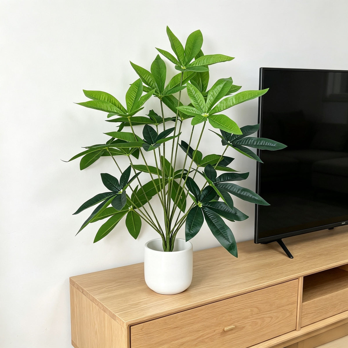 Plante artificielle feuilles de fortune, 18 tiges, 74 cm, décoration intérieure élégante, style rétro français