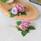 Fleurs artificielles roses, bouquet de 3 fleurs, 24 cm, style rétro, idéal pour mariages et décoration intérieure