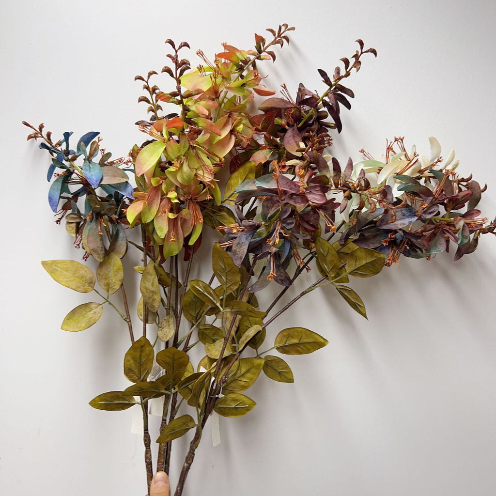 Fleur artificielle en tige unique, corail vert, feuilles d'eucalyptus, 83 cm, décoration intérieure et extérieure