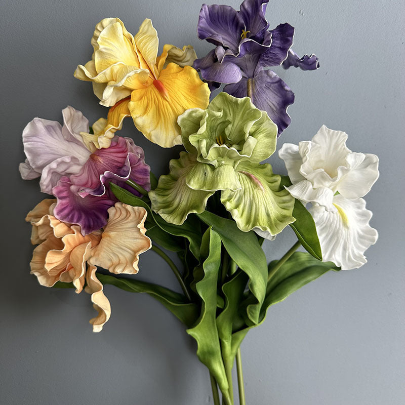 Fleur artificielle Iris en PU, tige unique de 64 cm, décoration élégante pour mariage, maison et extérieur