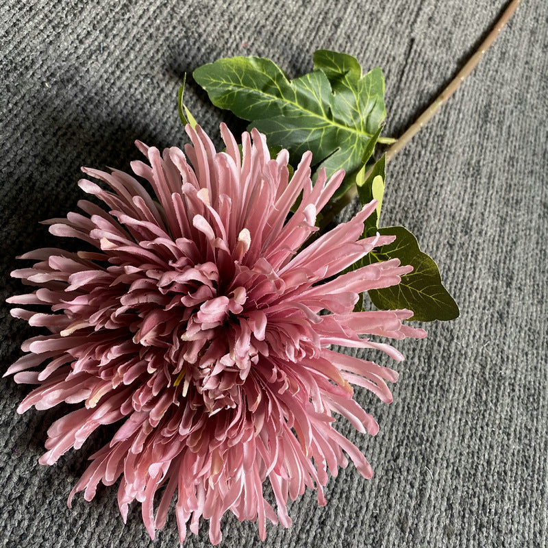 Fleur artificielle Chrysanthème Griffe de Dragon à tige unique, 73 cm, soie polyester, décoration intérieure et mariage