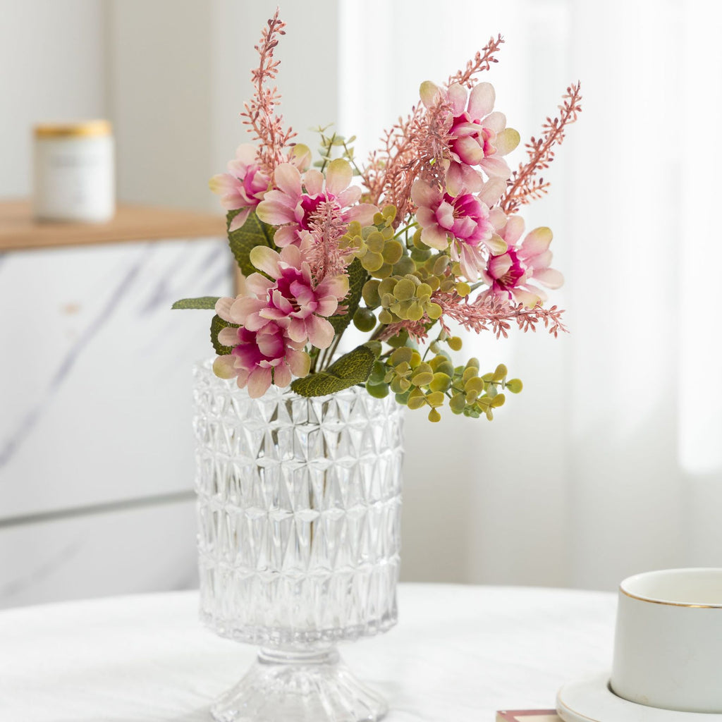 Bouquet de fleurs artificielles rétro automnal, 36 cm - Marguerites et blé, décoration de mariage et maison