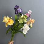 Fleur artificielle Iris en PU, tige unique de 64 cm, décoration élégante pour mariage, maison et extérieur