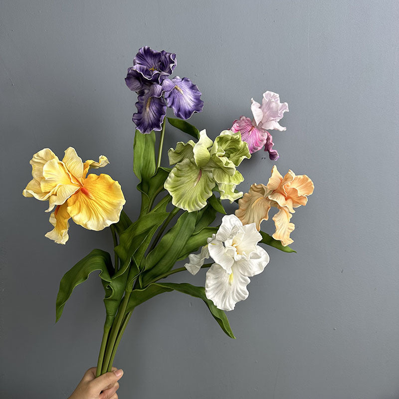 Fleur artificielle Iris en PU, tige unique de 64 cm, décoration élégante pour mariage, maison et extérieur