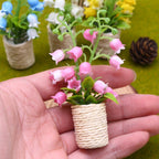Mini Muguet en Pot, Plante Artificielle pour Décor d'Intérieur, 10 cm, Style Champêtre
