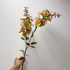 Fleur artificielle en tige unique, corail vert, feuilles d'eucalyptus, 83 cm, décoration intérieure et extérieure
