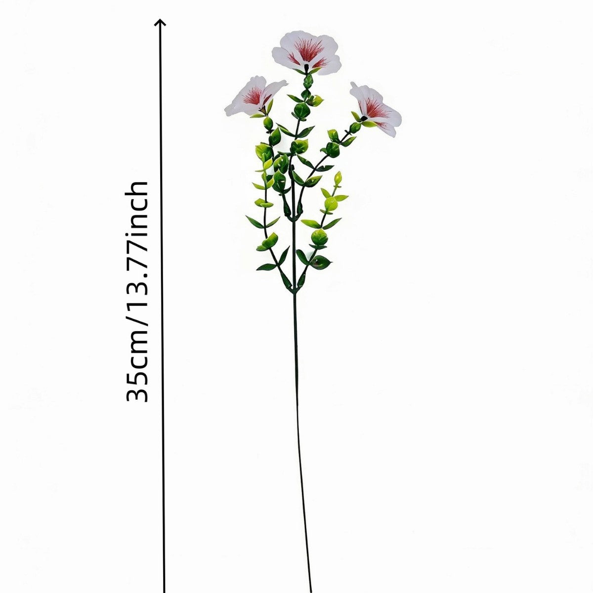Fleur artificielle Eucalyptus, tige unique avec 3 fleurs, 35 cm, polyester soyeux, décoration intérieure