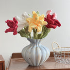 Fleur artificielle en tissu doux, lys géant, tige unique, 44 cm, décoration intérieure, mariage, boutique