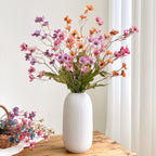 Bouquet de fleurs artificielles en soie polyester, 15 fleurs de prunier, 58 cm, décoration intérieure, style rétro