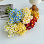 Fleurs Artificielles Marguerites en Soie, Bouquet de 6, 26 cm, Décoration Intérieure, Style Champêtre Provençal