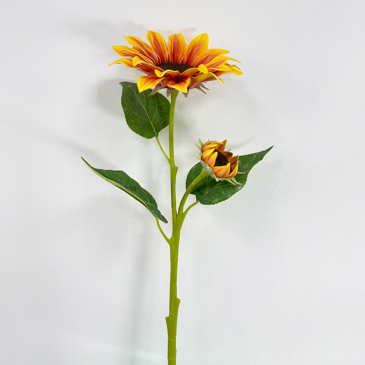 Tournesol Artificiel, Tige Unique avec 2 Fleurs, 116 cm, Décoration Élégante pour Mariage et Intérieur