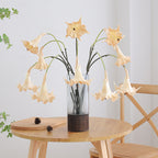 Fleur artificielle Datura, tige simple avec 2 fleurs en PU, 78 cm, décoration intérieure et extérieure, mariage, terrasse