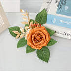 Fleurs artificielles roses, bouquet de 3 fleurs, 24 cm, style rétro, idéal pour mariages et décoration intérieure