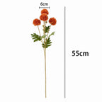 Bouquet de 4 fleurs artificielles en soie polyester, pissenlit et chrysanthème, 55 cm, décoration intérieure et extérieure