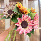 Tige artificielle de tournesol 69 cm, fleur en tissu soyeux, décoration intemporelle pour maison, mariage, commerce