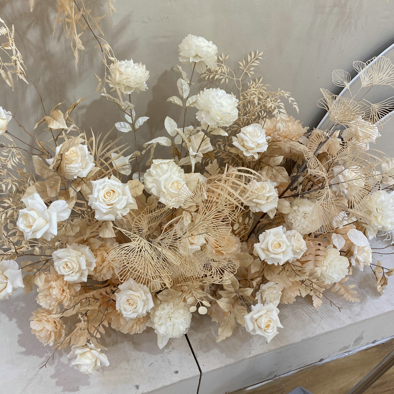 Rose artificielle Alice, tige unique avec 2 fleurs, 80 cm, tissu soyeux, décoration de mariage et maison