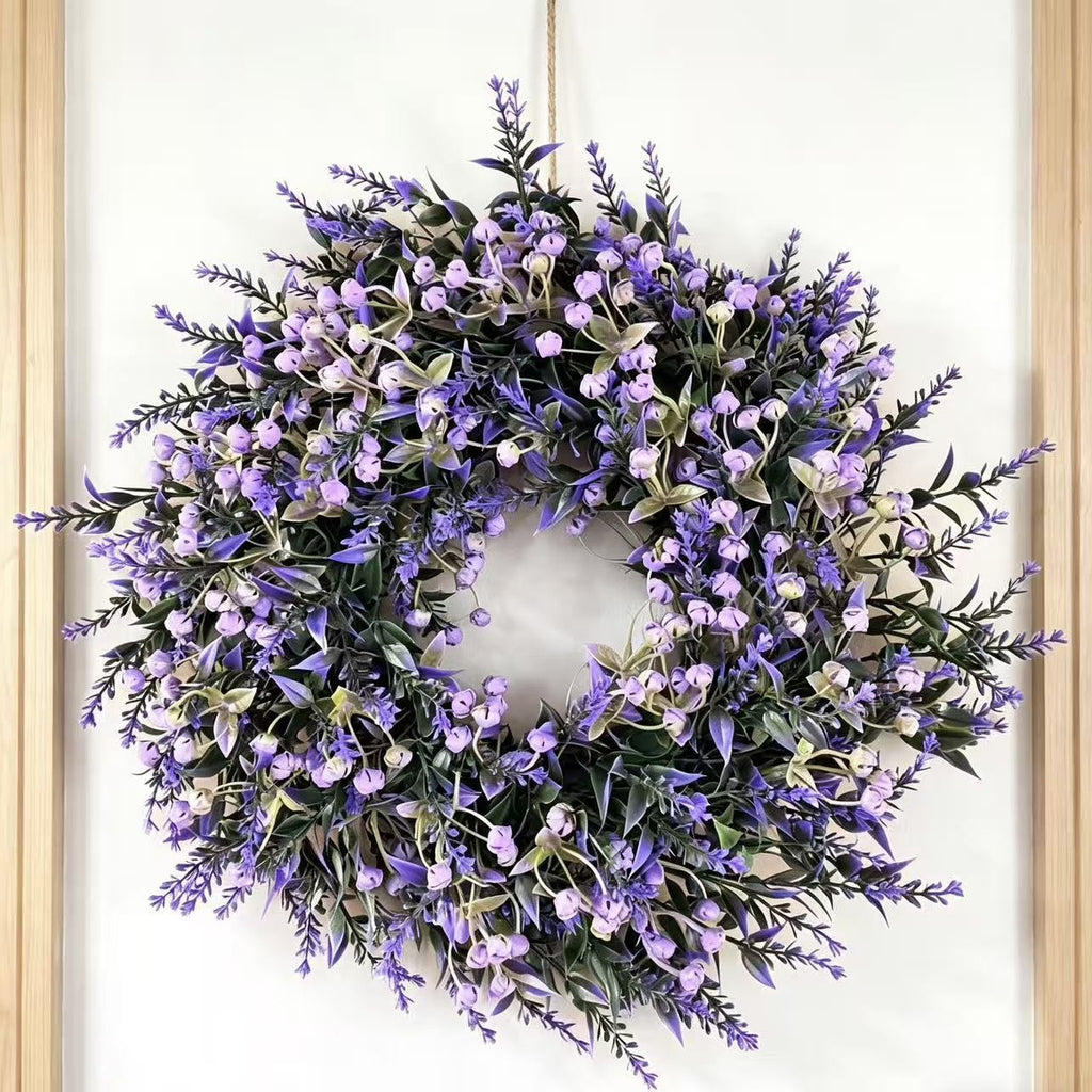 Couronne artificielle de gypsophile et lavande, 30 cm, décoration intérieure, mariage, bureau