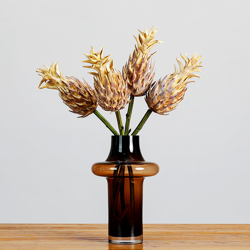 Plante artificielle tropicale, tête d'ananas, tige courte de 30 cm, décor élégant pour maison, mariage ou commerce