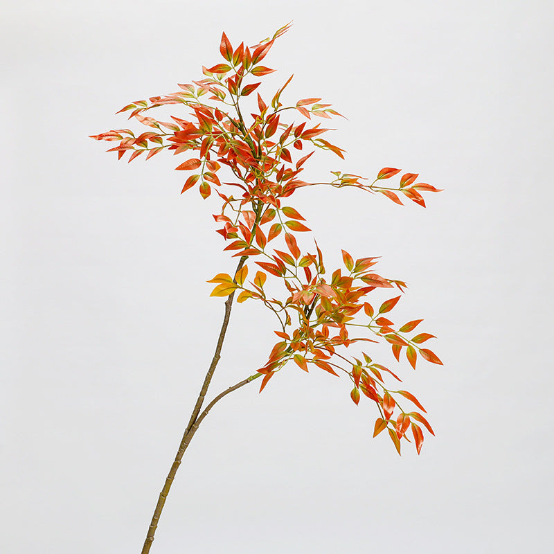 Branche de Nandina Simulée, 110 cm, Tissu Velours, Décoration Intérieure Élégante