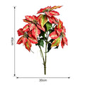 Branche de Poinsettia Artificiel, 12 Fleurs, 45 cm, Décoration de Mariage ou Maison