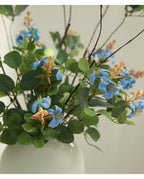 Fleur artificielle Clematis, tige unique avec 3 fleurs en tissu soyeux 52cm, décoration d'intérieur style champêtre