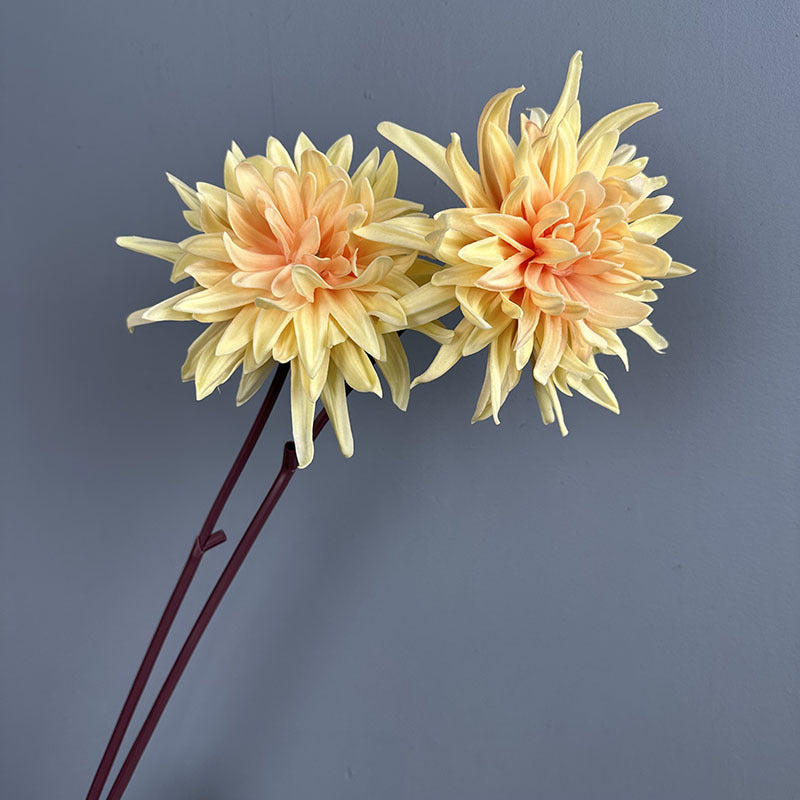 Fleur artificielle en PU, tige unique chrysanthème, 62 cm de haut, tête de 20 cm, décoration intérieure élégante, mariage & maison