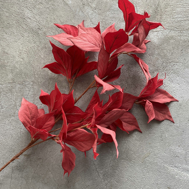 Feuille de Noisetier Artificielle, Tige Unique, 65 Feuilles, 100 cm, Velours, Décoration Élégante pour Mariage et Intérieur