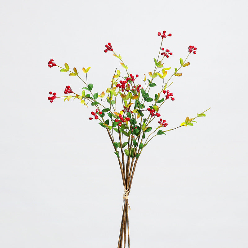 Bouquet de baies artificielles, 6 tiges avec 18 baies (50 cm), décoration intérieure style champêtre