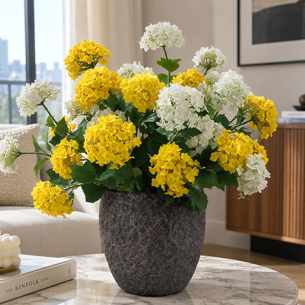 Fleur artificielle en tissu soyeux, hortensia boule de neige à 3 têtes, 70 cm, décoration d'intérieur élégante pour maison, mariage ou boutique