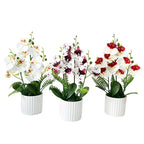 Pot de 9 orchidées papillon, plante artificielle en pot pour décoration intérieure, mariage et bureau, 31.5 cm