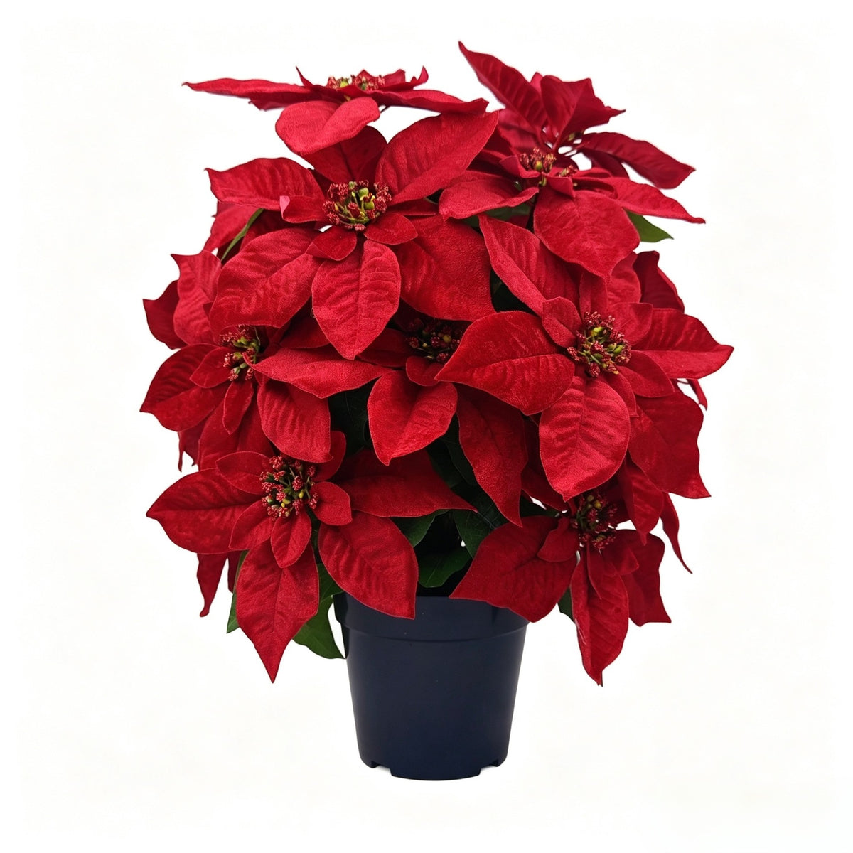Bouquet de Poinsettias Artificiels avec 20 Fleurs, 48 cm, Pot Inclus, Décoration de Noël et Mariage