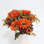 Bouquet artificiel 32 cm – Pivoines, Marguerites, Tournesols, 8 fleurs, décoration intérieur/extérieur, mariage, événement