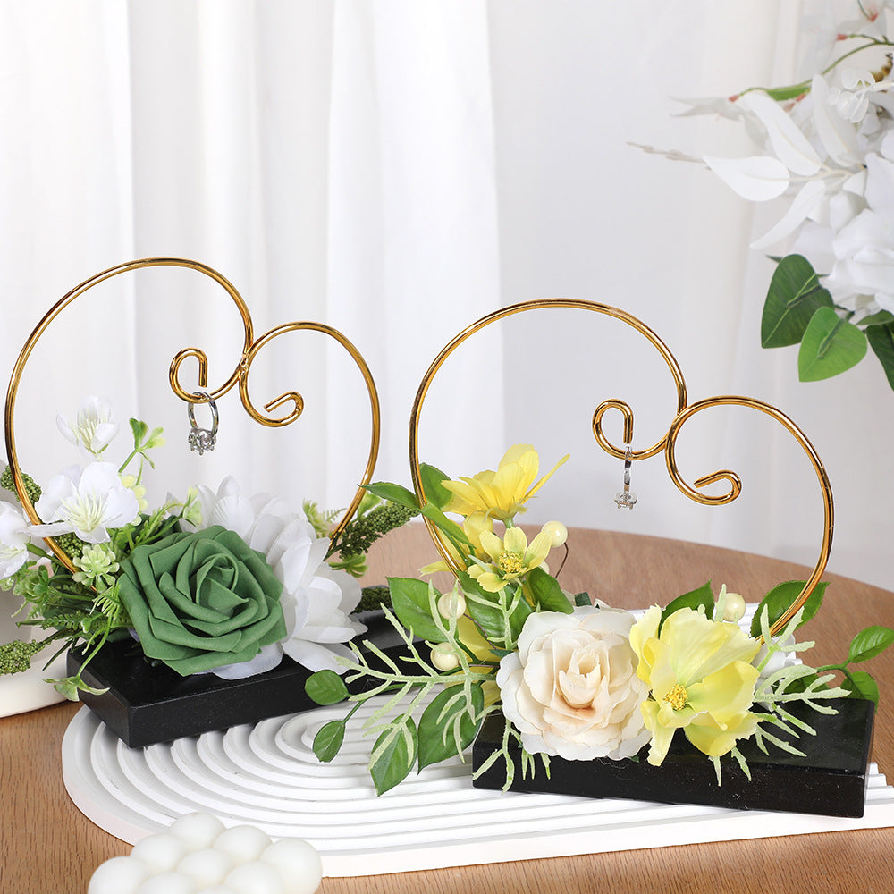 Bouquet artificiel vintage roses et pâquerettes, 3 fleurs, 19 cm, pot inclus, décoration mariage et intérieur