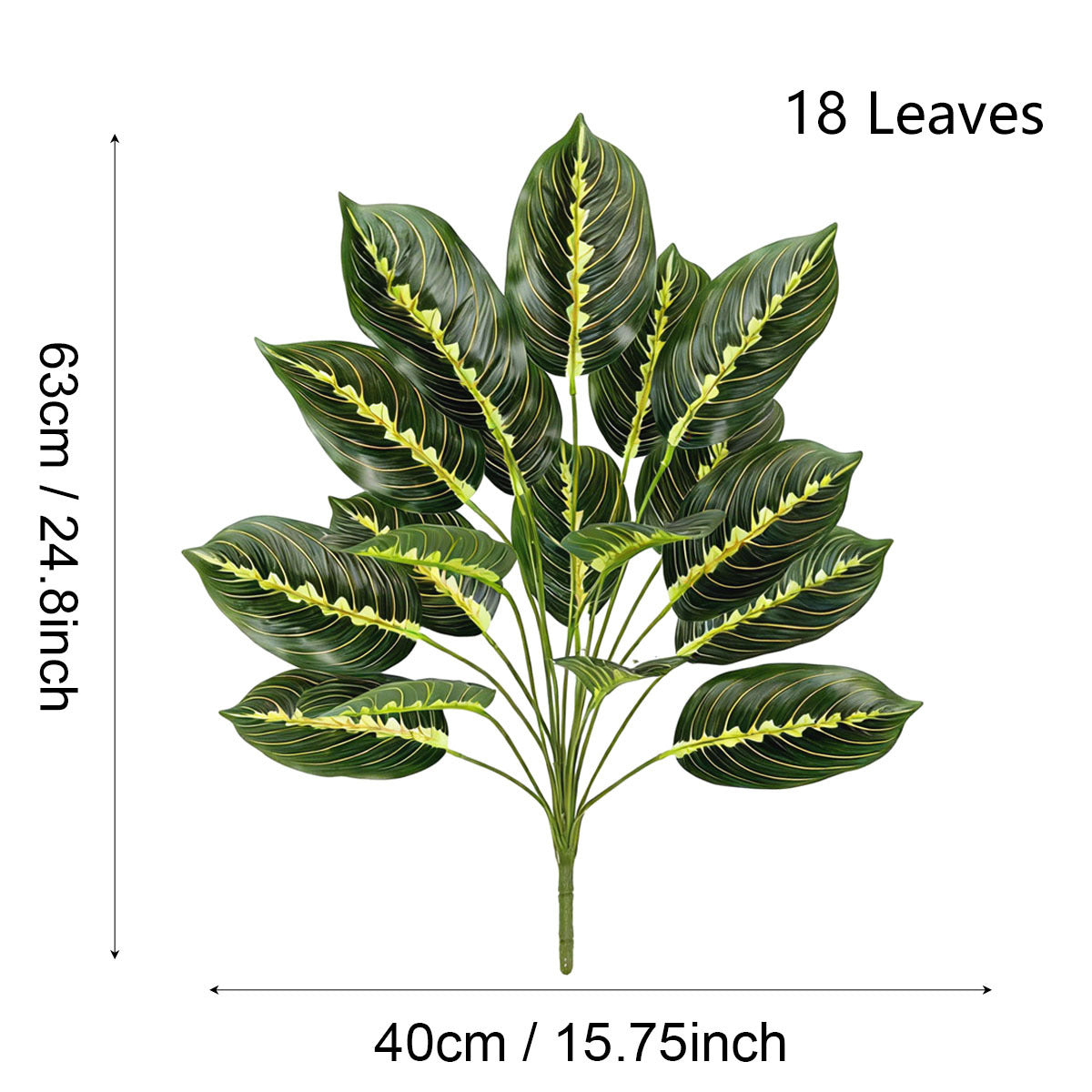 Plante artificielle Maranta, 43 cm, décoration intérieure élégante pour maison, bureau ou événements
