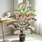 Plante artificielle Caladium rose, décoration intérieure et extérieure, 30 cm de hauteur, 53 cm de longueur, pour mariages, bureaux et espaces commerciaux