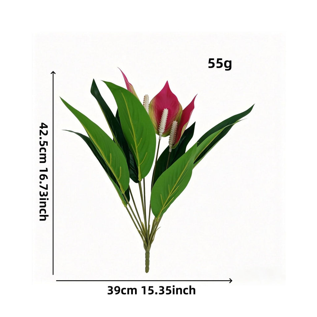 Anthurium artificiel, bouquet de 12 fleurs, 42,5 cm, plastique PE/PVC, décoration intérieure, mariage, événements
