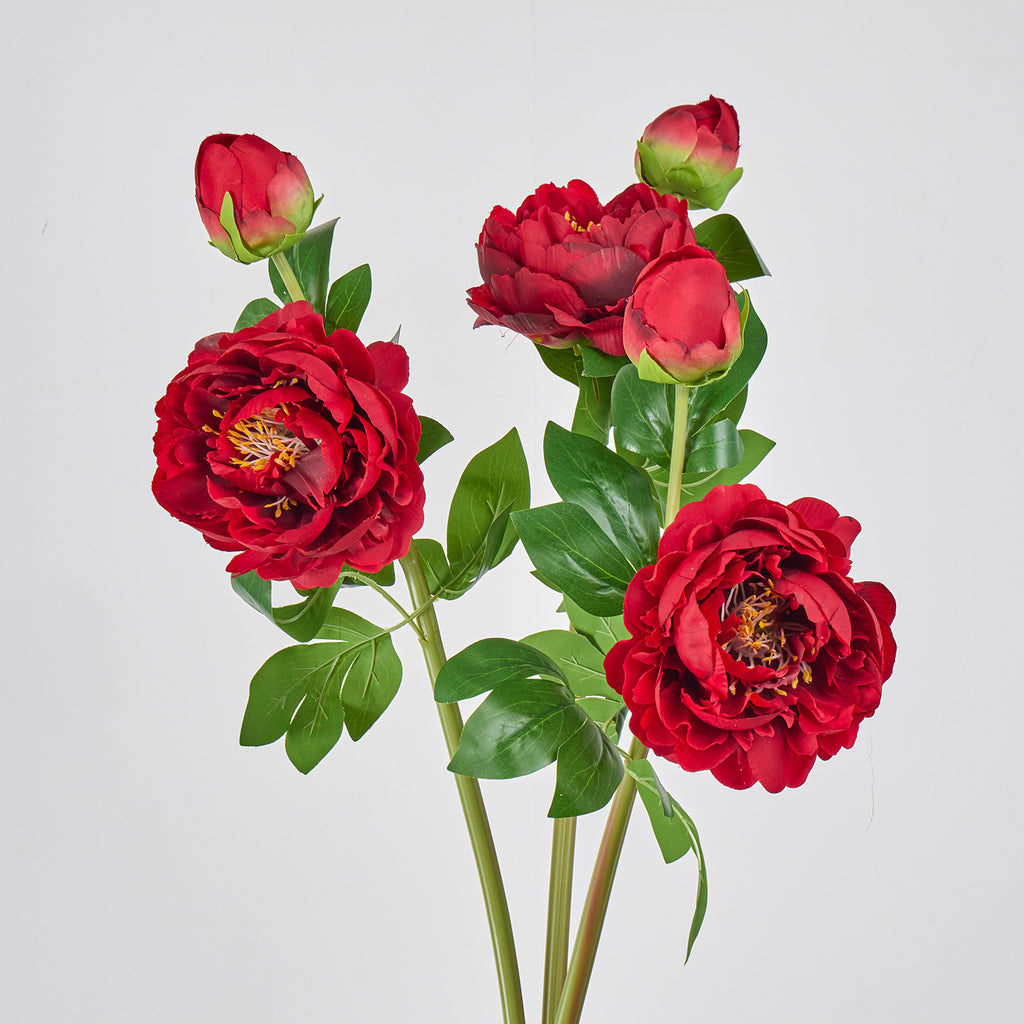 Bouquet de pivoines artificielles en soie 2 têtes, 66 cm, décoration intemporelle pour mariage, maison, bureau, vitrine commerciale