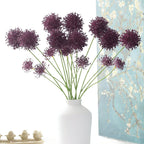 Fleurs artificielles en plastique, Bouquet de 2 têtes d'Allium, 75 cm, Décoration élégante pour mariage, maison et commerce