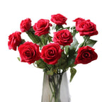 Bouquet de 10 roses en tissu soyeux, 43 cm, décoration intérieure et événements