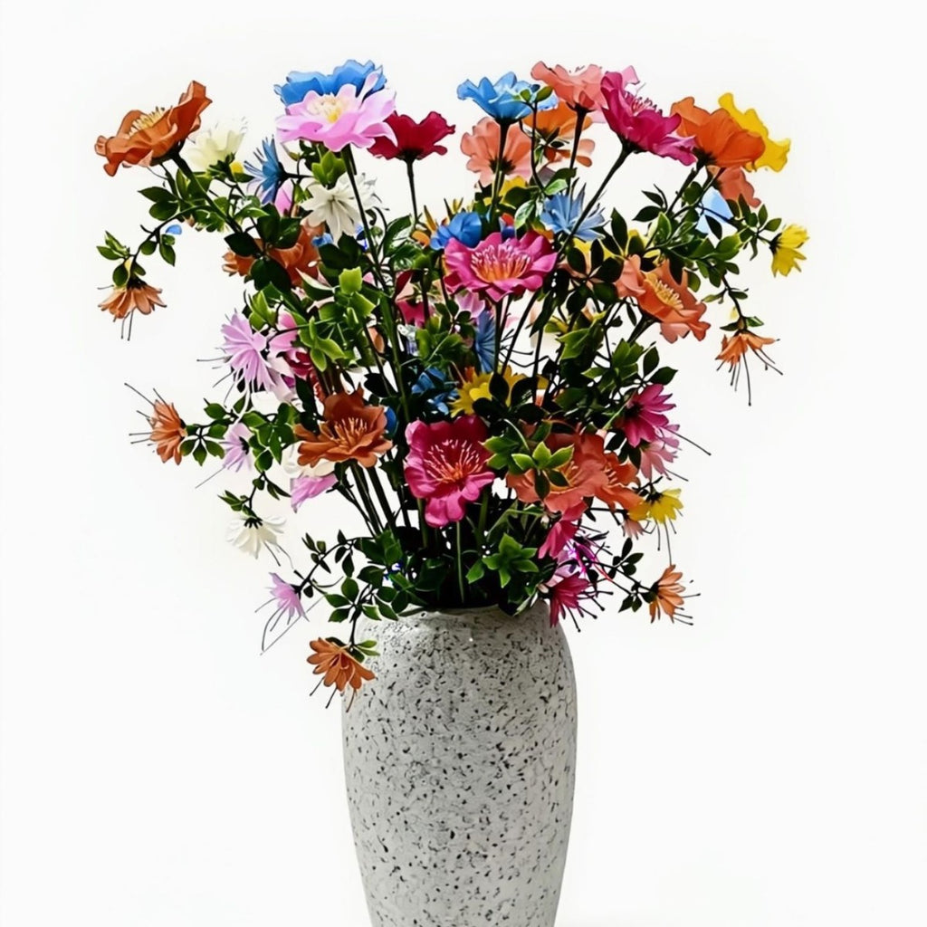 Fleurs artificielles Cosmos, bouquet de 6 fleurs en tissu soyeux, 70 cm, décoration intérieure élégante, mariage et maison