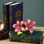 Tige unique de lys artificiel, 3 fleurs, 41 cm, décoration intérieure et événements