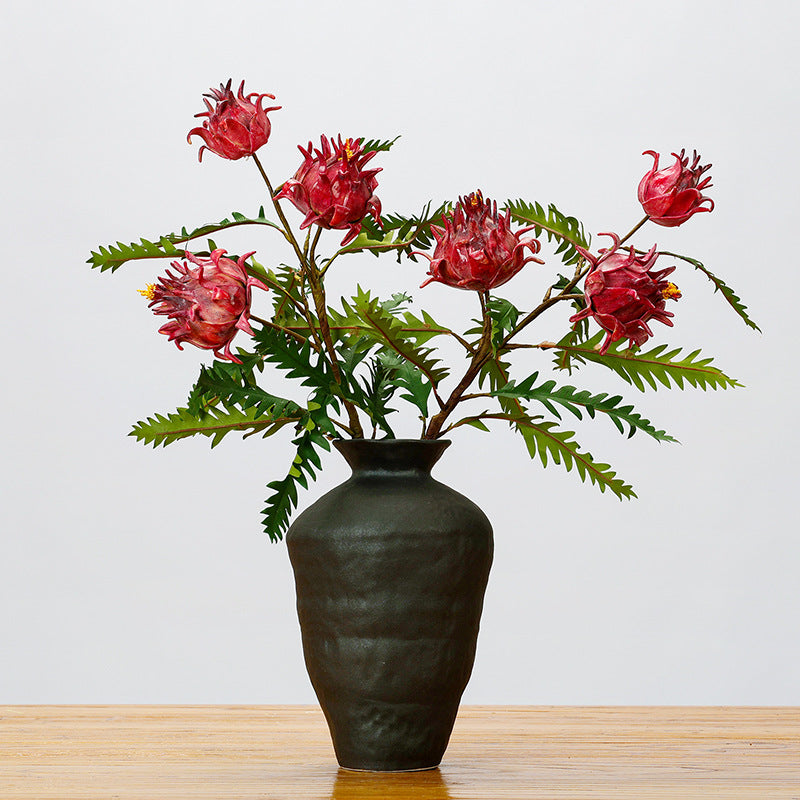 Tige unique de plante artificielle tropicale, Cynara scolymus (Artichaut), 100 cm, décoration intérieure élégante