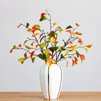 Branche de feuilles de kaki en soie artificielle, longueur 93 cm, décoration intérieure, style campagne