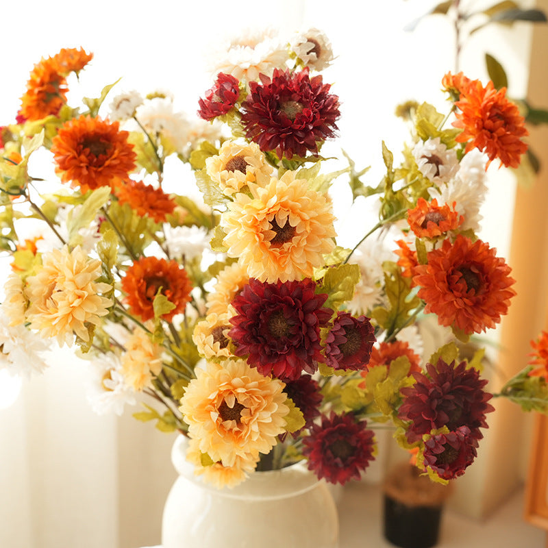 Bouquet de marguerites artificielles en soie, 54 cm, 8 fleurs, décoration intérieure, ambiance élégante et sans entretien