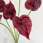 Fleur artificielle en PU, Anthurium rouge, tige unique, 56 cm, idéal pour mariages et décoration intérieure