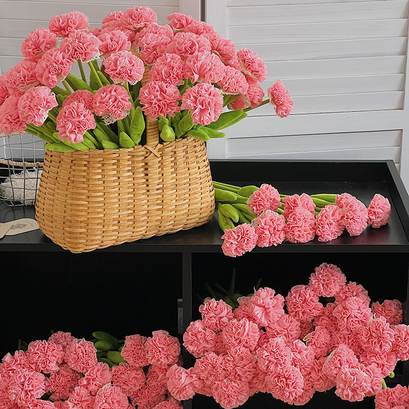 Bouquet de 10 œillets en tissu polyester, 35 cm de haut, idéal pour décoration intérieure et cadeaux
