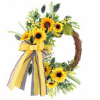 Guirlande de tournesols artificiels 45 cm, décoration automnale pour porte, mariage, fête, intérieur et extérieur